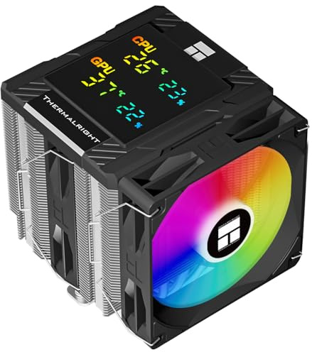 Thermalright Peerless Assassin 120 Digital ARGB Black CPU-Luftkühler, digitale Bildschirmabdeckung, 6 Heatpipes Computer-CPU-Kühler,für AM4/AM5,Intel LGA1700/1851/1150/1151/1200, PC-Kühler-Schwarz