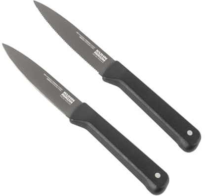 KUHN RIKON Iced Paring Knife 2-Piece Set with Serrated and Straight Blade and Weighted Handle. Total Length = 20.5cm.Crafted from Ice Hardened German Stainless Steel. Durable and Corrosion Resistant.