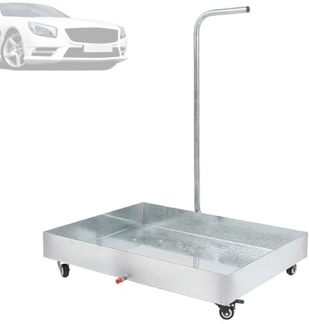 Tanica Cambio Olio, Vasca di Raccolta Universale con Maniglia Estesa, Vaschetta Raccogli-olio con Rotella Universale, Valvola di Scarico, per Mini Frigoriferi/automotive/macchinari(80x50cm/31x20in)