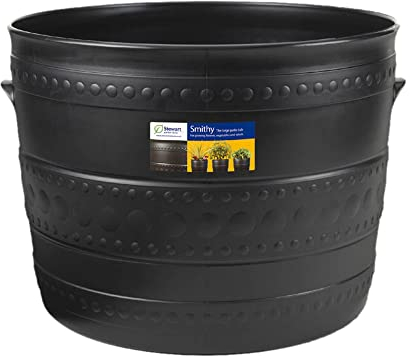 Stewart Patio Tub Planter, 50 Centimeter Diameter, 39 Centimeter Height - Gun Metal Black