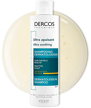 Vichy Dercos, Shampoo Ultra Lenitivo, Per Cute Sensibile e Capelli Secchi, Azione Lentiva, Prurito della Cuoio Capelluto e Arrossamenti Ridotti, Con Glicerina e Pantenolo, 200 ml