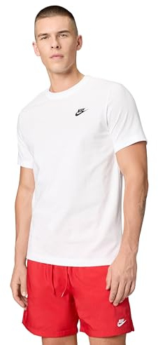 Nike M Nsw Club Tee Maglietta, White Black, L Uomo