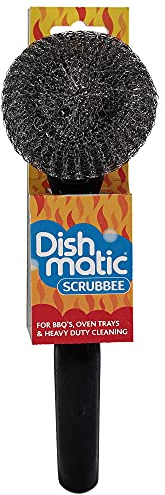Dishmatic Scrubee, Interchangeable Washing Up Handle, Easy Grip Handle, Effective In Cleaning BBQ & Grills