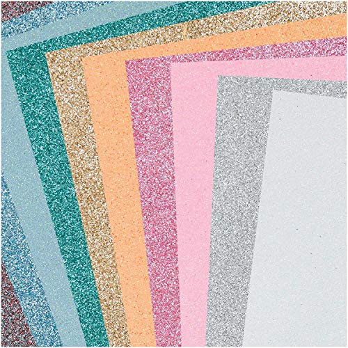 Rico Design Pastel Glitter Lot de 10 plaques de Caoutchouc Mousseux A4 2 mm