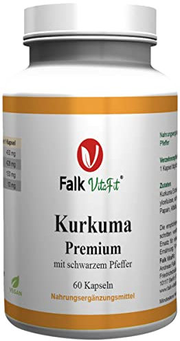 Falk VitaFit Kurkuma Premium I hochdosierte Curcumin Extrakt Kapseln I 60 Kapseln