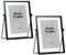 2 Pack 4x6 Metal Floating Glass Picture Frame with Metal Easel (Vertical), 6x4 Glass Photo Frame Metal Geometric Picture Frame for Photos, Art, Tabletop Display (Black)