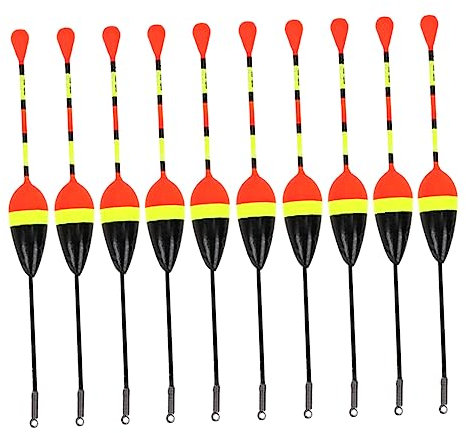 BESPORTBLE 10pcs Foam Fishing Floats 1.2g Oval Shape Bobbers Sturdy Plastic Fishing Tackle for Freshwater