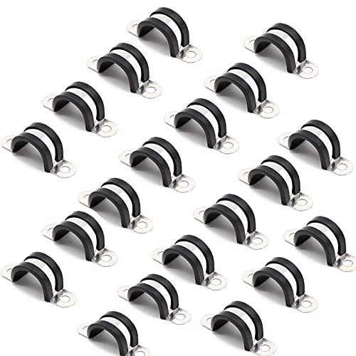 30 Stücke Gummi Gefüttert P Clips Schlauch Rohrklammer Schlauchklemme Edelstahl Premium Qualitätsrohrklemme Jubiläumsklammern Schlauchklemmen Für Draht, Kabel,28mm