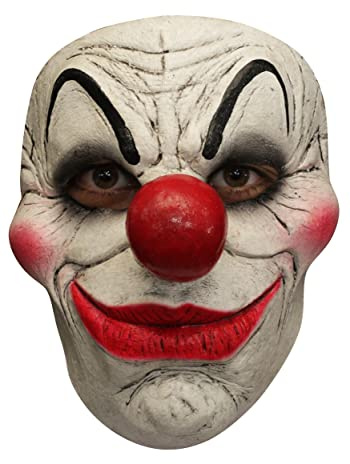 Maskworld Wulstiger Clown Maske des Grauens aus Latex - Erwachsenen Grusel Clown Kostüm Halbmaske - ideal für Halloween, Karneval, Motto- & Grusel-Party