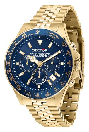 Sector 230 Orologio Uomo, Crongrafo, Al Quarzo - R3273661029, oro, 43mm, Classico