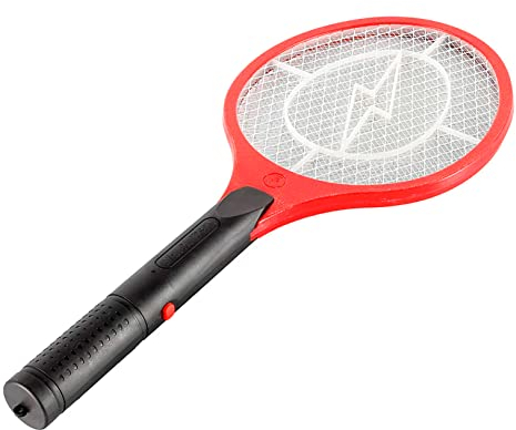 RevolutionLine - Raqueta eléctrica Mata Moscas y Mosquitos - Inalámbrica, Gran Potencia, Funciona con 2 Pilas AA - Todo Tipo de Insectos - para Exterior e Interior