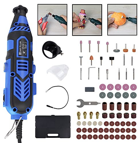 Multifunktionswerkzeug, Mini Schleifer Set, Drehwerkzeug 135W 80PCS Zubehöre, Variable Drehzahl 10000-32000U/min, zum Handwerker DIY Schneiden, Schleifen, Gravieren, Polieren, Reinigen