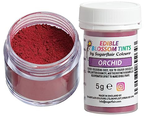 Sugarflair Food Colouring Powder Dust Orchid Blossom Tint, Use on Cake Decorations or Colour Sugarpaste, Fondant, Icing, Chocolate, Buttercream, Royal Icing, Macarons and More! - 5g