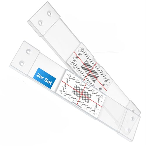 Sachverständigen-Zubehör® Rissmonitor als [Profi Messgerät] 2er Set | transparente Messlehre | Spaltmaß Risslineal Rissbreitenmesser | Rissbreitenlineal | Risslineal | Sachverständige Risskarte
