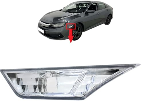 BIAREN Indicator Turn Light Marker Lens Left Side Marker Light Lamp Lens Clear For Honda Civic 2015-2020 34350TETH01 34350-TET-H01