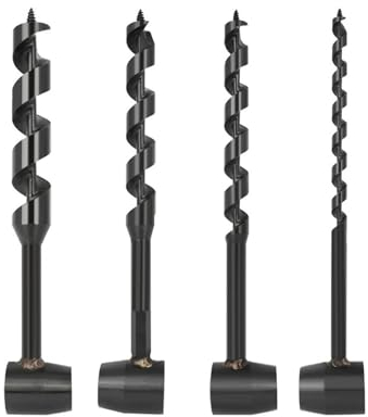 4 Stück/Set Hand-Holzschlangenbohrer, 10 mm, 16 mm, 19 mm, 25 mm Durchmesser, Hand-Schlangenschlüssel, Multifunktions-Überlebenswerkzeug, Kohlenstoffstahl, leichter Bushcraft-Handbohrer