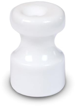 FANTON Isolatore in ceramica bianco Kit 6 isolatori Ø 16mm h 25 mm per installazioni cavo seta vintage completi di viti ottonate 89030-B