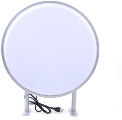 Caja de luz LED de doble cara, redonda, letrero de neón, 50 cm, resistente al agua, letrero luminoso, para comidas, cafeterías, pubs, salones de belleza, restaurantes, farmacias