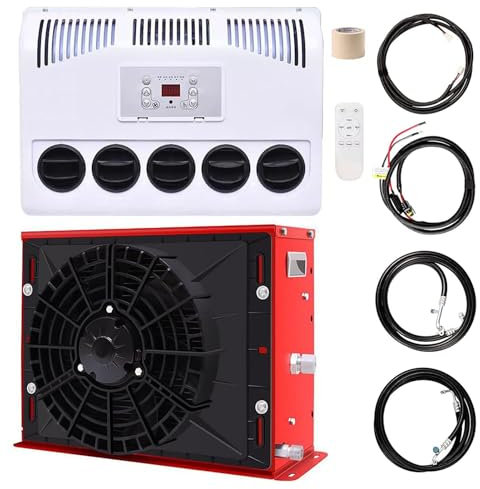 MXHACD Climatiseur De Cabine De Camion 12 V/24 V, Climatiseur RV, Adapté Aux Véhicules De Camping, Camions, Camping-Cars, Remorques, Pelles, Fourgonnettes, Climatiseur Split RV(Size:24V)