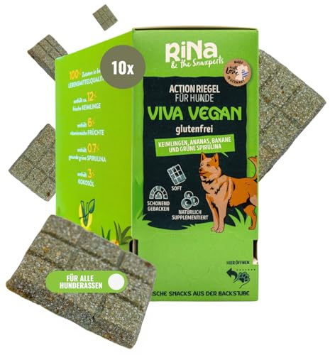 RiNa's Viva VEGAN | Vegane Hundeleckerli mit Keimlingen, Banane, Ananas, Spirulina & Kokosöl (300g) | Getreidefrei, proteinreich & leicht portionierbar