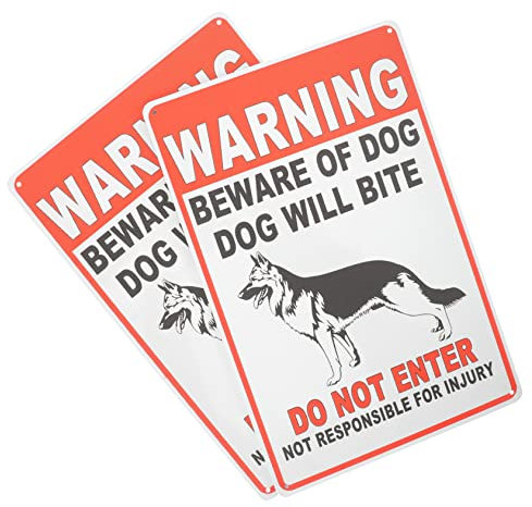 NULYLU 2piezas Letreros De Aviso Para Perros Estilo Retro Decoración De Jardín Diseño De Perro