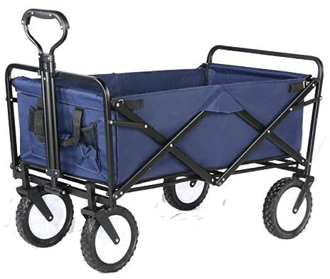 Chariot pliable robuste pour extérieur, plage, jardin, pêche, chariot avec 4 roues