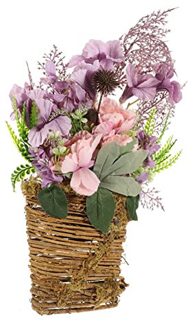 Warmhm Lavendel Blumenkorb Terrasse Hausdekoration Gartendekoration Outdoor- kunstpflanze kunstplflanze gartenteppich blumenarrangement gefärten hängende Blumen im Korb Rattan