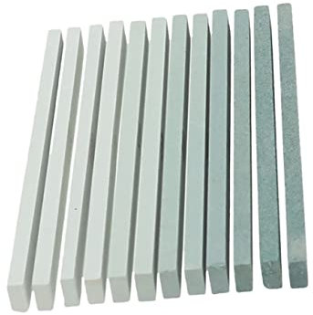 DOITOOL 12pcs Professional Honing Stone Sharpener for Kitchen Outdoor Carborundum Whetstone