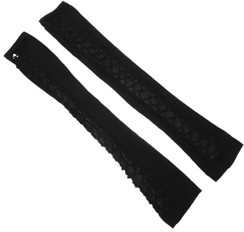 SHERCHPRY Hollowed Netz Handschuhe Lang Elastisch Fingerlos Vintage Party Cosplay Accessoires Damen Armwärmer Schwarz Stilvolle Netzdesign