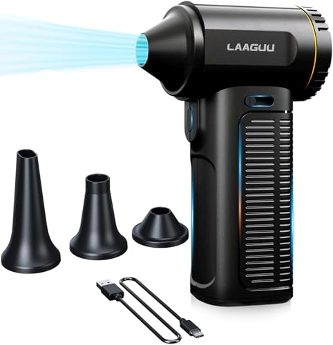 Electric Compressed Air Duster, 130000RPM Adjustable Infinitely Speed Handheld Mini Blower Cordless, 8000mAh Portable Power Fan Home Cleaner for Car Keyboard Computer PC Outdoor