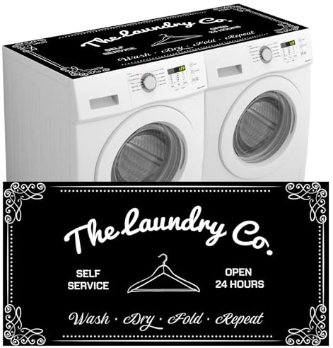Teenyyou 54'' x 27.5'' Washer and Dryer Mats for the Top Load Protective Dust Cover for Front Load Washer Non Slip Quick-dry Washing Machine Countertop Protector Mat for Laundry Room(Classic Style)