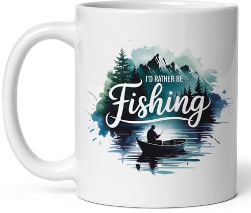 Drôle Coffee Mugs Je préférerais pêcher Tasse À Café en porcelaine personnalisée Tasses de Petit déjeuner pour décorer Maman 330ml