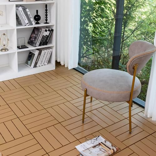 Carreaux de terrasse en plastique, 1 pièce, carreaux de Patio à emboîtement, terrasse, chemins de jardin, balcon, porche, toit, paillis(Giallo)