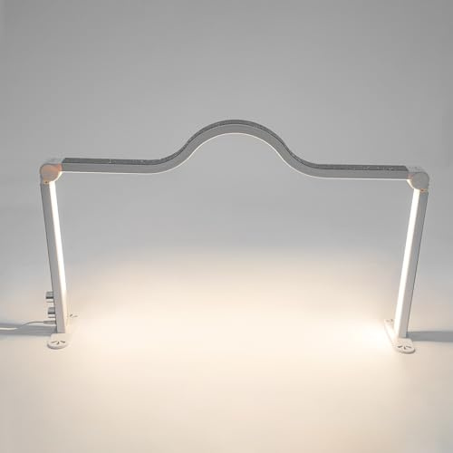Xigner Desktop Halbmondlampe 48W LED Wimpernleuchte 3000-6000K Halbmond Lampe Helligkeit Farb einstellbar Halbmondlicht für Nageltisch, Schönheit, Maniküre, Tätowieren, wimpern (Weiß)