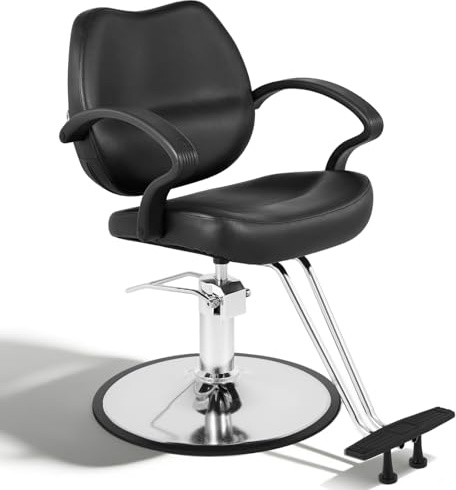 Artist Hand Friseurstuhl, Hydraulischer Barberstuhl, Friseureinrichtung Friseurstühle mit Hydraulikpumpe, 360° Drehbar, Höhenverstellbar, Fußstütze für Salon, Barbershop, Tattoo (Casual)