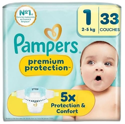 Pampers Premium Protection New Baby Windeln Gr. 1 Newborn, Single Pack, 2-5kg (33 piece)
