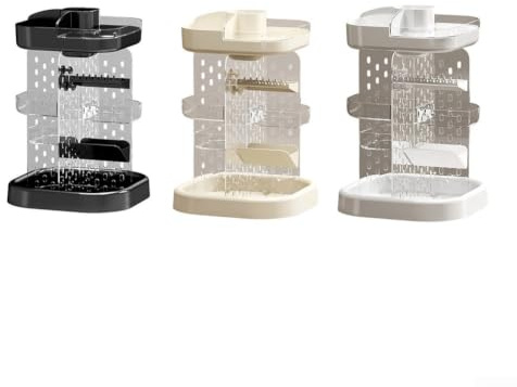 Drehbarer Make-up-Organizer mit 6 Ebenen, 360 Grad Kosmetikaufbewahrung mit verstellbaren Regalen, Kosmetikständer für Hautpflege-Flaschen, Parfüm, Lippenstift und Pinsel, Badezimmer-Thekenhalter
