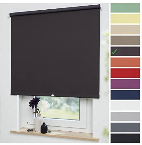 Liedeco® Rollo, Spring-, Schnapprollo / 142 x 180 cm (Breite x Höhe), Cappuccino/Verdunkelnd, Abdunkelnd, Blickdicht/viele Farben, Größen und Typen/Breiten 60-200 cm/Variable Montage möglich