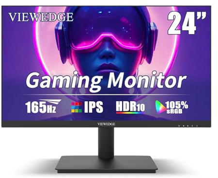 Viewedge 24 Inch 165hz FHD 1080p Gaming Monitor with HDR 10 | IPS Panel PC Gaming Monitor with 1ms, 105% sRGB | 24 inch Computer Monitor with Bluelight Filter, 2 HDMI & 1 DP Port, and 75x75 mm VESA