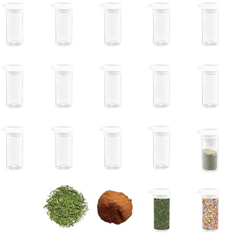 Set di Sale Pepe da Viaggio 17 pezzi mini Saliera Plastica 6 Ml Sale E Pepe Set Mini Saliera in Plastica per sale e pepe Piccolo mini Spargispezie Viaggio Coperchio per Barbecue Campeggio All'aperto