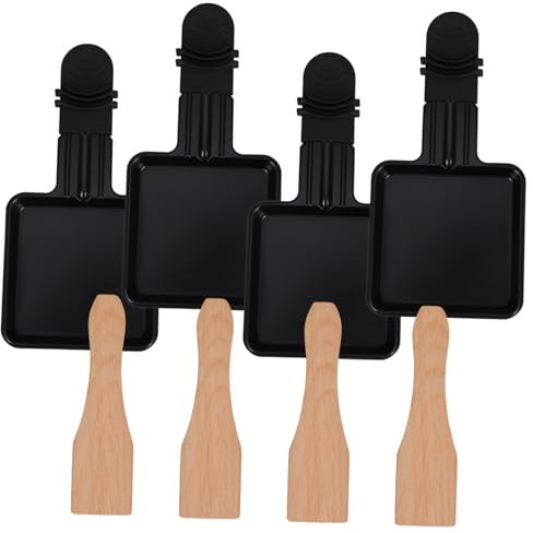 Garneck 4 Sets Electric Raclette Grill Shape Mini Grill Pan Cheese Melting Pan Raclette Cheese for Home Baking