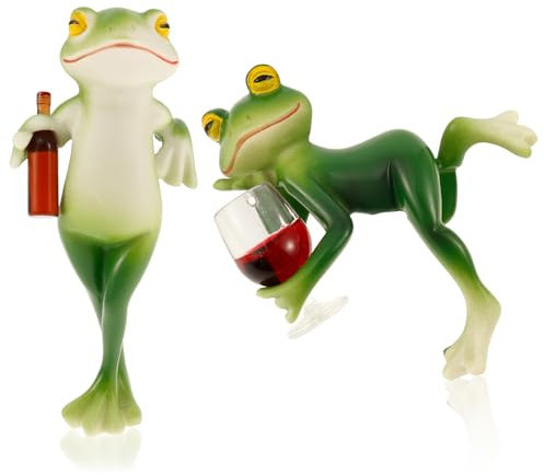 SUPPUIMNT Set di 2 rane da appendere, decorazione da giardino per esterni, rana, decorazione da giardino, animali galleggianti, rana, statua, resina impermeabile, decorazione per balcone, casa