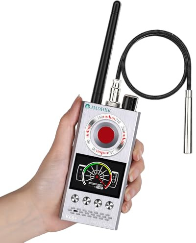 JMDHKK Rilevatore di Telecamere Nascoste e Microspie – Localizzatore di Tracker Magnetici e Segnali Radio per Casa, Ufficio, Hotel, Auto – (Bianco)