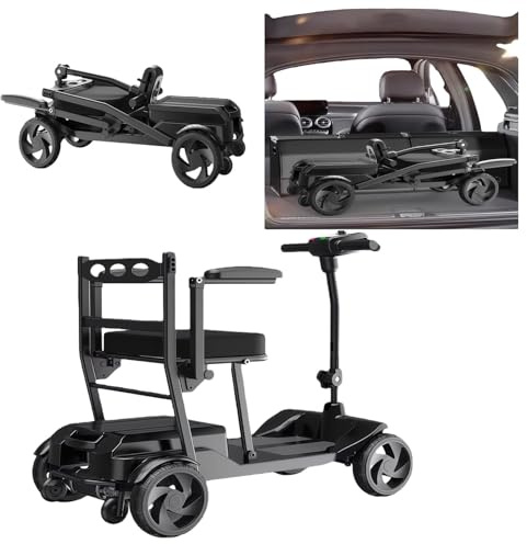 Scooter Per Disabili A 4 Ruote, Scooter Da Viaggio, Dotato Di Telaio In Lega Di Alluminio, Freni Elettromagnetici E Pneumatici Solidi, Adatto Agli Anziani Che Escono E Viaggiano. 10A