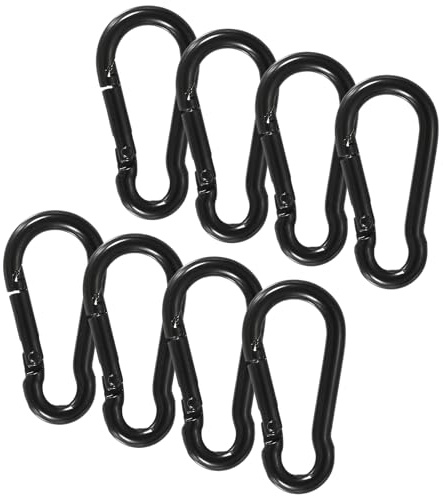 PATIKIL 8 Piezas De Anillos De Poste para Bandera De Repuesto Negro