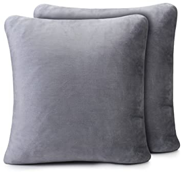 Amago - Kissenbezug 2er Set, Cashmere-Feeling, Einfarbig, 50 x 50 cm - Anthrazit