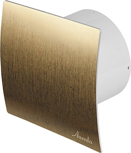 Badventilator Ø 150 mm Gold gebürstet mit Timer/Nachlauf und Rückstauklappe WEZ150T Lüfter Ventilator Front Wandlüfter Badlüfter Ventilator Einbaulüfter Bad Küche leise 15 cm