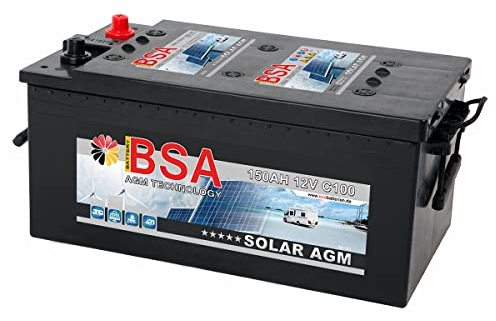 BSA Solarbatterie 12V 150Ah Solar Akku Wohnmobil Boot Schiff Versorgung AGM Gel Batterie
