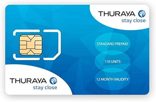 Thuraya Teléfono satélite tarjeta SIM estándar con 110 unidades