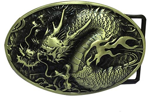 LKMY kinesisk drake 3D bältesspänne, mytiskt tema autentiska drakdesigner (dragon02)